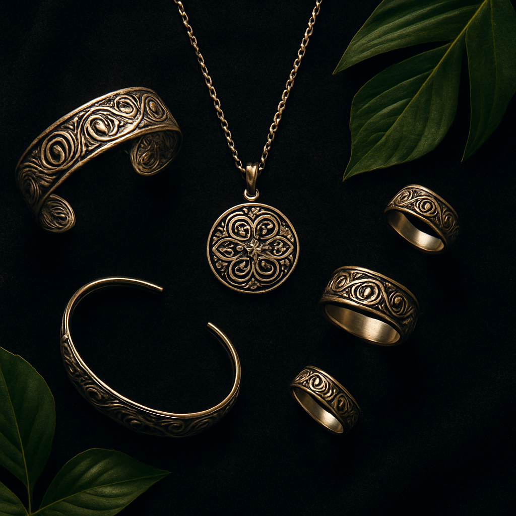 Handcrafted silver jewellery displayed on dark velvet — L'Dream Jewellery Port Douglas